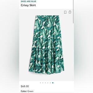 New never worn leaf print midi skirt